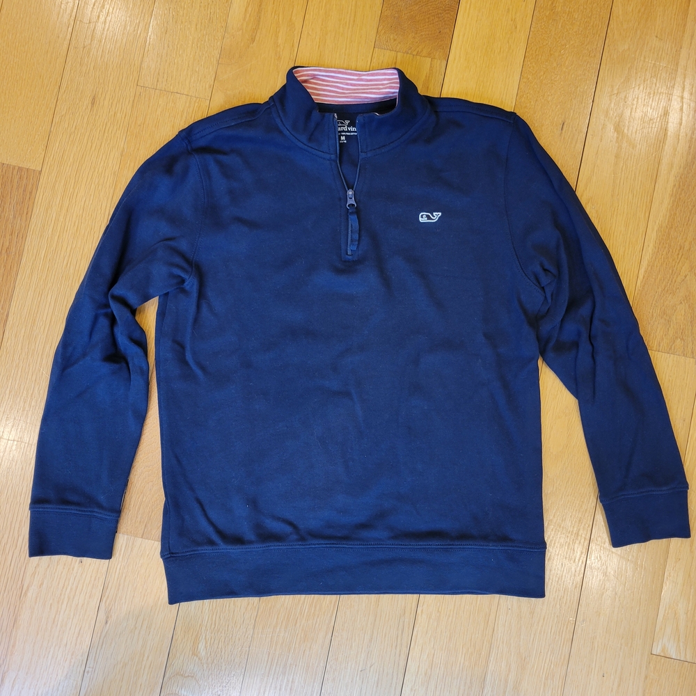 Vineyard Vines Boys Navy Saltwater Quarter-Zip Sweatshirt
